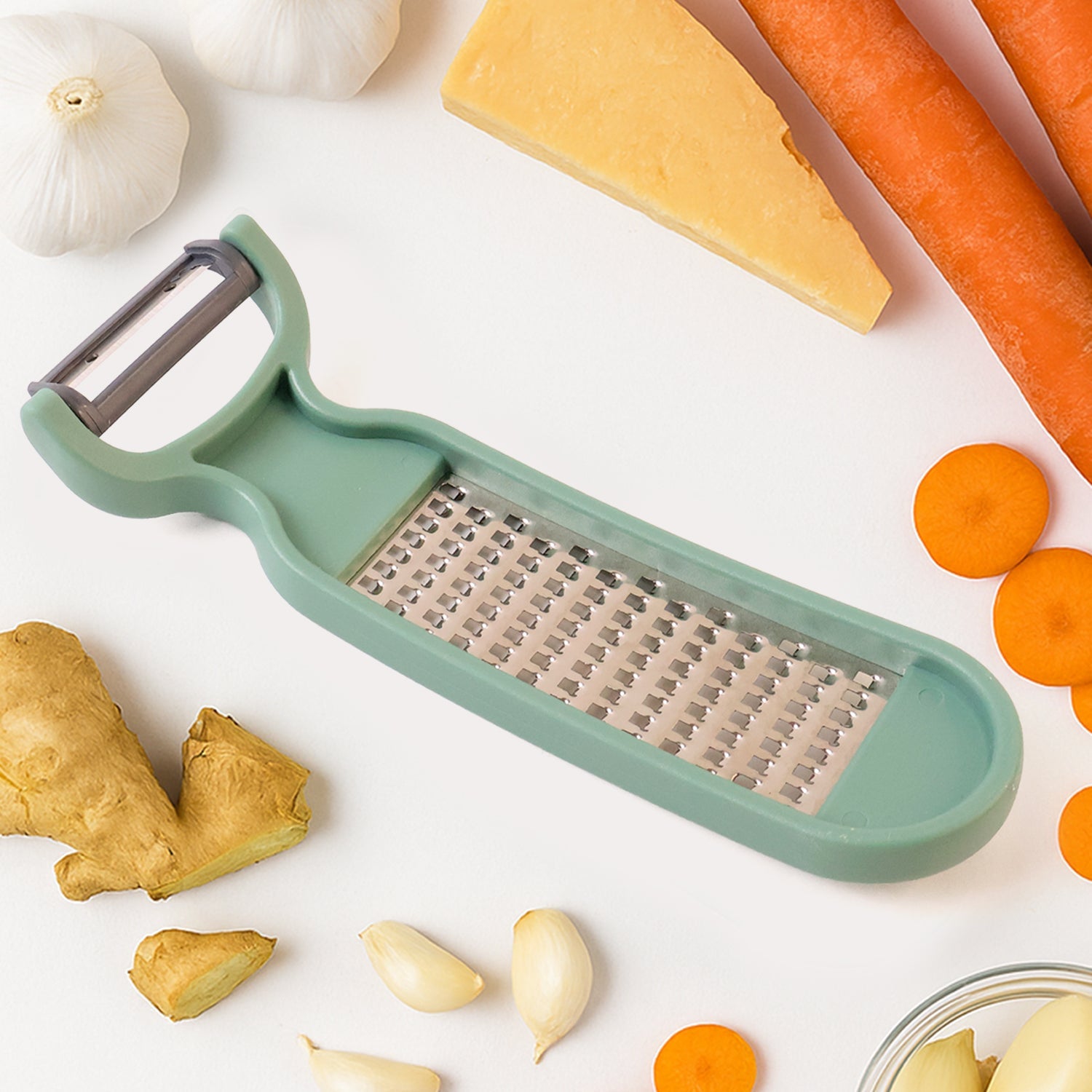 Dual-Sided Vegetable Grater and Peeler Tool Dual-Sided Vegetable Grater and Peeler Tool